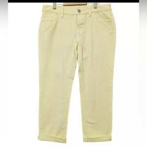 Ann Taylor LOFT Button Fly Yellow Jeans Sz 26/2